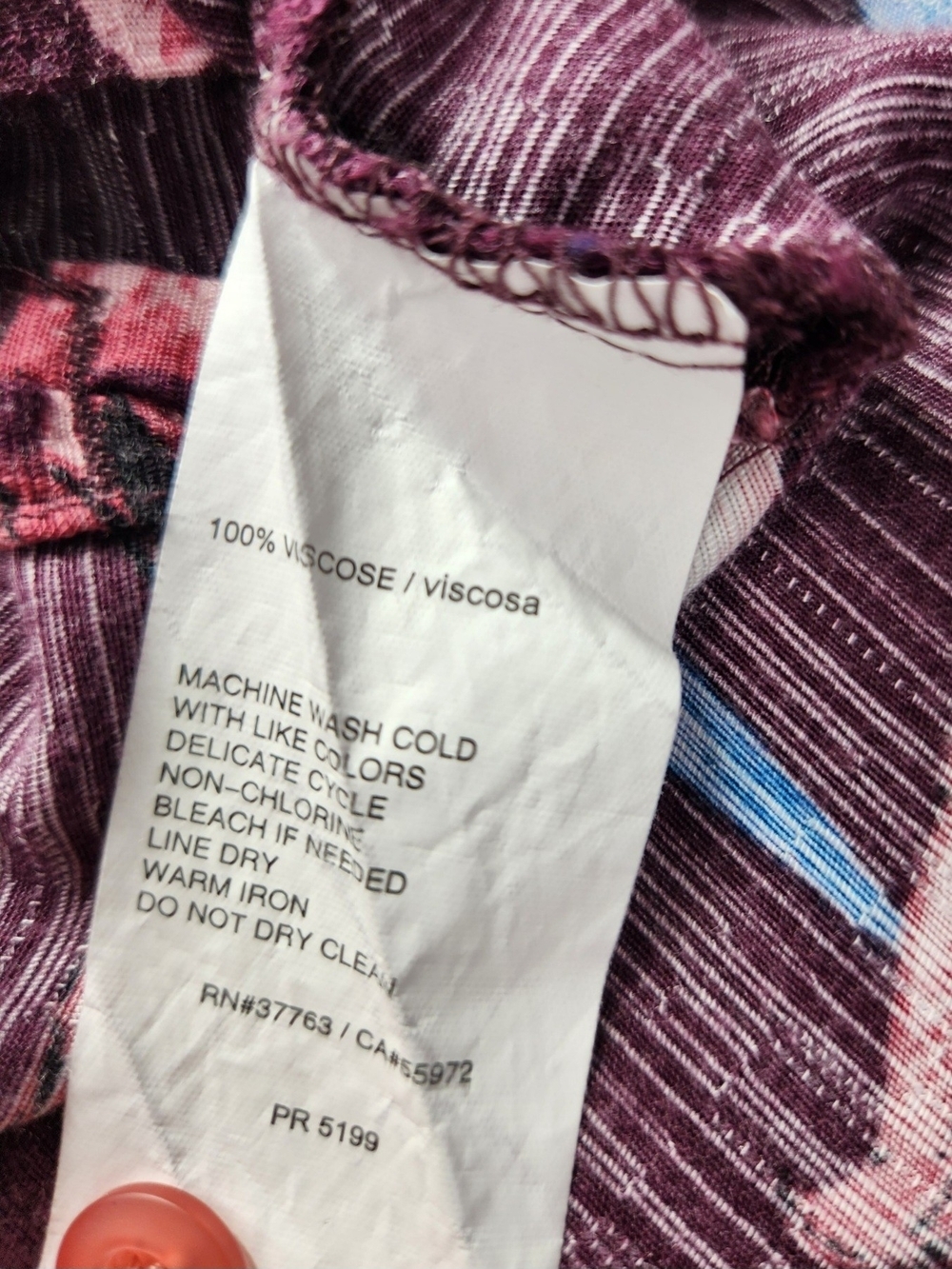 Cubavera Tropical Floral Camp Shirt XXL Purple Pink Blue Flowy Viscose Hawaiian - Picture 11 of 11